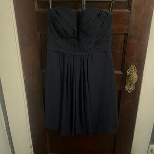 Bill Levkoff Navy Blue Cocktail Dress Style 323, Size 10, Bridesmaid Dress